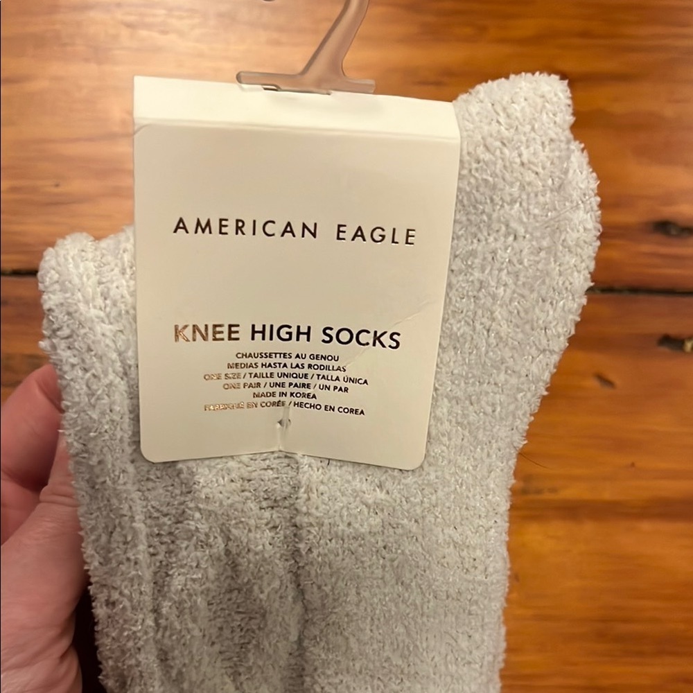 American Eagle Outfitters Soft Gray Knee High Socks - Picture 2 of 3